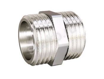 Ниппель 1 1/2" DN40 НР/НР латунь никель LD - Сантехтрейд - Интернет-магазин сантехники г. Екатеринбург