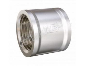 Муфта 1 1/2" ВР DN40 латунь никель LD - Сантехтрейд - Интернет-магазин сантехники г. Екатеринбург