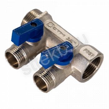 Коллектор 2 вых. шар.кран н/р 1"х1/2" СТМ - Сантехтрейд - Интернет-магазин сантехники г. Екатеринбург