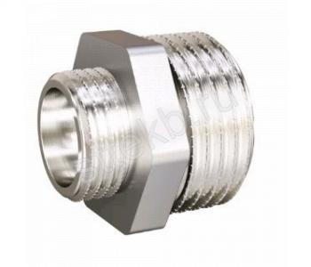 Ниппель переходной 3/4"НР х 1/2"НР DN20х15 латунь никель LD - Сантехтрейд - Интернет-магазин сантехники г. Екатеринбург