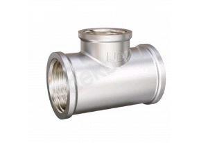 Тройник переходной 3/4"ВР х 1/2"ВР х 3/4"ВР DN20х15х20 латунь никель LD - Сантехтрейд - Интернет-магазин сантехники г. Екатеринбург