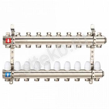 Коллектор регулируемый с запорными клапанами из латуни - 2 загрушки - 2 кронштейна 10-вых. x 1" x 3/4" Gappo G427.10 - Сантехтрейд - Интернет-магазин сантехники г. Екатеринбург