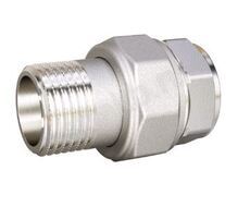 Американка 1/2" DN15  ВР/НР латунь никель  LD - Сантехтрейд - Интернет-магазин сантехники г. Екатеринбург
