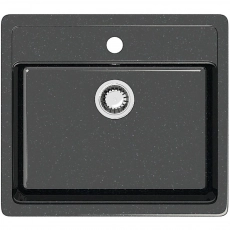 Мойка глянцевая Джеки Z9Q4 Черный Granit BERGG Д-570мм, Ш-505мм, Г-200мм - Сантехтрейд - Интернет-магазин сантехники г. Екатеринбург
