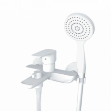 Смеситель для ванны GROSS AQUA 2155297MW Evo Белый с коротким изливом - Сантехтрейд - Интернет-магазин сантехники г. Екатеринбург