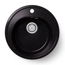 Мойка AGATA AG7C1 Черная 490х180 мм кварцевая круглая глянцевая - Сантехтрейд - Интернет-магазин сантехники г. Екатеринбург