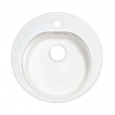 Мойка AGATA AG7C8 Белая 490х180 мм кварцевая круглая глянцевая - Сантехтрейд - Интернет-магазин сантехники г. Екатеринбург