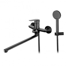 Смеситель для ванны GROSS AQUA 7121285MB-35F Dyno Matt Black с длинным изливом 350 мм - Сантехтрейд - Интернет-магазин сантехники г. Екатеринбург