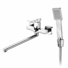 Смеситель для ванны GROSS AQUA 2800880C-35F Edge хром с длинным изливом 350 мм - Сантехтрейд - Интернет-магазин сантехники г. Екатеринбург