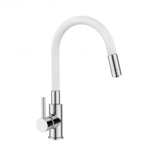 Смеситель для кухни GROSS AQUA 3245609W ColorFlexPlus с гибким изливом белый, с подключением к фильтру питьевой воды - Сантехтрейд - Интернет-магазин сантехники г. Екатеринбург