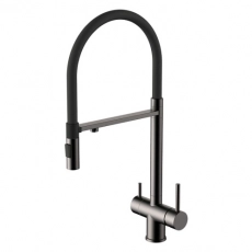 Смеситель для кухни GROSS AQUA GA3188611SSGMB Neosteel Графит, с подключением к фильтру питьевой воды - Сантехтрейд - Интернет-магазин сантехники г. Екатеринбург