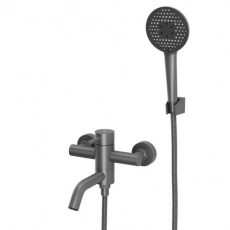 Смеситель для ванны RUSH Melos SUS1101-44Grey, Графит с коротким изливом из нержавеющей стали (10) - Сантехтрейд - Интернет-магазин сантехники г. Екатеринбург