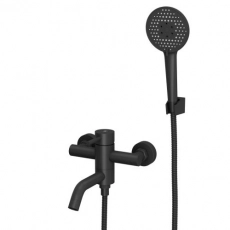 Смеситель для ванны RUSH Melos SUS1101-44Black, Черный с коротким изливом из нержавеющей стали - Сантехтрейд - Интернет-магазин сантехники г. Екатеринбург