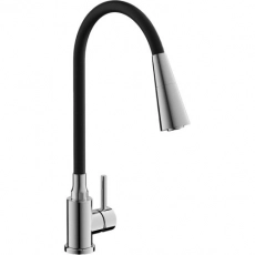 Смеситель для кухни BELZ B74809 корпус хром, излив гибкий черный (10) - Сантехтрейд - Интернет-магазин сантехники г. Екатеринбург