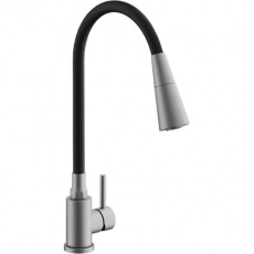 Смеситель для кухни BELZ B74809-1 корпус сатин, излив гибкий черный (10) - Сантехтрейд - Интернет-магазин сантехники г. Екатеринбург