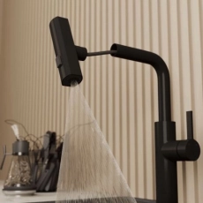 Смеситель для кухни RUSH Tinos TI3732-18Black черный, с выдвижной лейкой, поворотным аэратором, 4 режима - Сантехтрейд - Интернет-магазин сантехники г. Екатеринбург