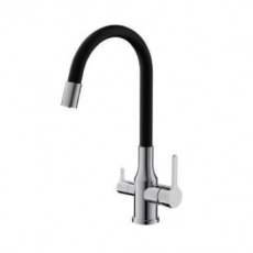 Смеситель для кухни BELZ B76814 с подключением к фильтру питьевой воды, корпус хром, излив черный (10) - Сантехтрейд - Интернет-магазин сантехники г. Екатеринбург