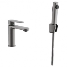 Смеситель для раковины BELZ B12713-3 с гигиенической лейкой, оружейная сталь (10) - Сантехтрейд - Интернет-магазин сантехники г. Екатеринбург