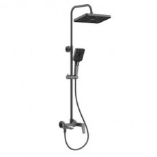 Душевая система с изливом BELZ B24715-3 верхний душ, лейка, оружейная сталь (4) - Сантехтрейд - Интернет-магазин сантехники г. Екатеринбург