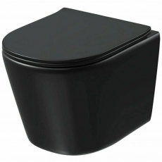 Унитаз подвесной Grossman торнадо GR-4477BMSQ, 485х360х330 мм, безободковый, сиденье микролифт, черный, матовый - Сантехтрейд - Интернет-магазин сантехники г. Екатеринбург