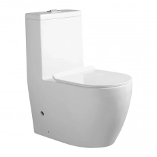 Унитаз моноблок напольный Knois KN6298000 горизонтальный выпуск, Торнадо, микролифт, 65х37х77,5 см. - Сантехтрейд - Интернет-магазин сантехники г. Екатеринбург