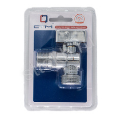 Кран шар. д/быт. прибор. угл. 1/2"х3/4" ш/ш с обратным клапаном и отражат. бабочка, хром. СТМ - Сантехтрейд - Интернет-магазин сантехники г. Екатеринбург