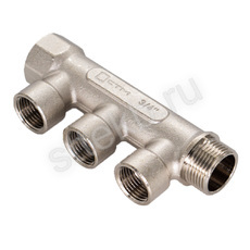 Коллектор 3 вых. в/р 3/4"х1/2" СТМ - Сантехтрейд - Интернет-магазин сантехники г. Екатеринбург