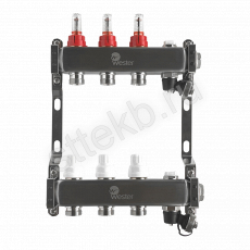 Коллектор нерж. Wester MUFS 1"-3/4 в сборе с расходомерами на 3 выхода - Сантехтрейд - Интернет-магазин сантехники г. Екатеринбург