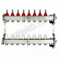 Коллектор нерж. Wester MUFS 1"-3/4 в сборе с расходомерами на 8 выходов - Сантехтрейд - Интернет-магазин сантехники г. Екатеринбург