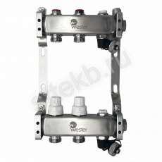 Коллектор нерж. Wester MUVS 1"-3/4 в сборе на 2 выхода - Сантехтрейд - Интернет-магазин сантехники г. Екатеринбург