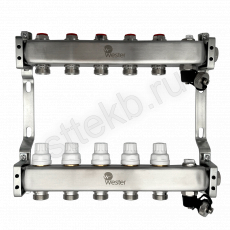 Коллектор нерж. Wester MUVS 1"-3/4 в сборе на 5 выходов - Сантехтрейд - Интернет-магазин сантехники г. Екатеринбург