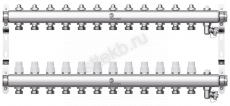 Коллектор нерж.Wester  1"-3/4 в сборе на 12 выходов с 2 заглушками - Сантехтрейд - Интернет-магазин сантехники г. Екатеринбург