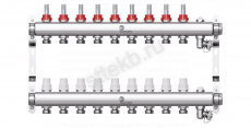 Коллектор нерж.Wester 1"-3/4 в сборе с расходомерами на 9 выходов - Сантехтрейд - Интернет-магазин сантехники г. Екатеринбург