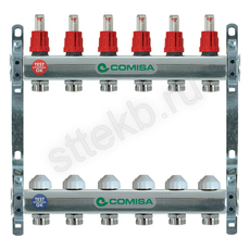 Коллекторная группа 1" 6 вых. с расходомерами нерж под евроконус 3/4 COMISA (Италия) 88.06.415 - Сантехтрейд - Интернет-магазин сантехники г. Екатеринбург