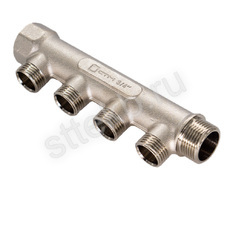Коллектор 4 вых. н/р 3/4"х1/2" СТМ - Сантехтрейд - Интернет-магазин сантехники г. Екатеринбург