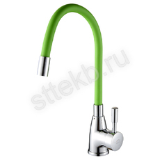 Смеситель ROEGEN RD014V для кухни, 40 мм, на гайке, с боковой ручкой, с гибким темно-зелёным изливом - Сантехтрейд - Интернет-магазин сантехники г. Екатеринбург