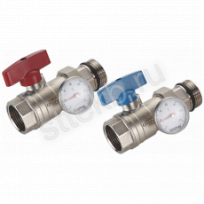 Кран шаровой с термометром ВР-НР, коллекторный 2 шт. в комплекте  1" Gappo G433.06 - Сантехтрейд - Интернет-магазин сантехники г. Екатеринбург