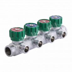 Коллектор регулирующий «ПЛОСКОЕ УПЛОТНЕНИЕ» ВР-НР  3/4"x1/2"x4 вых Gappo G1001.04 - Сантехтрейд - Интернет-магазин сантехники г. Екатеринбург