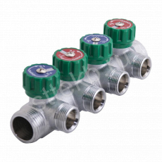 Коллектор регулирующий «ЕВРОКОНУС» ВР-НР  1"x3/4"x4 вых Gappo G1002.04 - Сантехтрейд - Интернет-магазин сантехники г. Екатеринбург