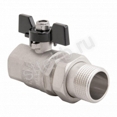 Кран шаровой с «американкой» полнопроходной ВР-НР, бабочка из алюминия  1/2" x 1/2" Gappo G219.04 - Сантехтрейд - Интернет-магазин сантехники г. Екатеринбург