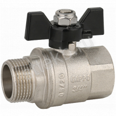 Кран шаровой полнопроходной ВР-НР,бабочка из алюминия  3/4" x 3/4" Gappo G225.05 - Сантехтрейд - Интернет-магазин сантехники г. Екатеринбург