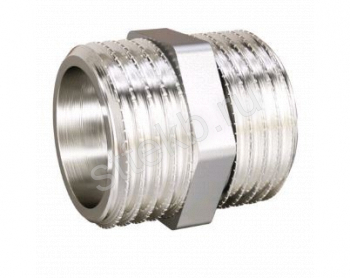 Ниппель 1/2" DN15 НР/НР латунь никель VALFEX - Сантехтрейд - Интернет-магазин сантехники г. Екатеринбург