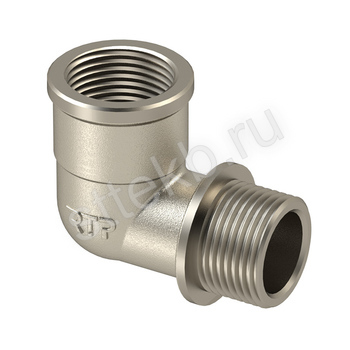 Угольник 90 гр 3/4" ВР/НР латунь никель RTP - Сантехтрейд - Интернет-магазин сантехники г. Екатеринбург