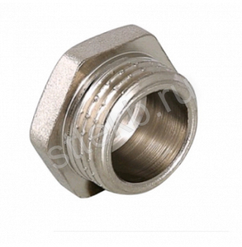 Пробка 1" НР латунь никель VALFEX - Сантехтрейд - Интернет-магазин сантехники г. Екатеринбург