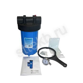 Корпус Вig Вlue 10” для холодной воды (кронштейн,манометр, латунные вставки) - Сантехтрейд - Интернет-магазин сантехники г. Екатеринбург