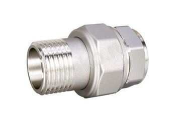 Американка 3/4" DN20 ВР/НР латунь никель  LD - Сантехтрейд - Интернет-магазин сантехники г. Екатеринбург