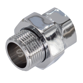 Соед. прям. г/ш 1" с накид. гайкой для п/с хром. СТМ ТЕРМО - Сантехтрейд - Интернет-магазин сантехники г. Екатеринбург