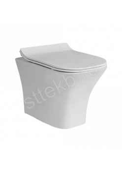 Cerutti SPA Унитаз Vettore aria 2615E (480*340*350) подвесной безободковый, тонкая крышка дюропласт с микролифтом (БЕЛЫЙ 2615E) - Сантехтрейд - Интернет-магазин сантехники г. Екатеринбург