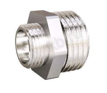 Ниппель переходной 1 1/2"НР х 1 1/4"НР DN40х32 латунь никель  LD - Сантехтрейд - Интернет-магазин сантехники г. Екатеринбург