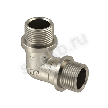 Угольник 90 гр 1/2" НР/НР латунь никель RTP - Сантехтрейд - Интернет-магазин сантехники г. Екатеринбург